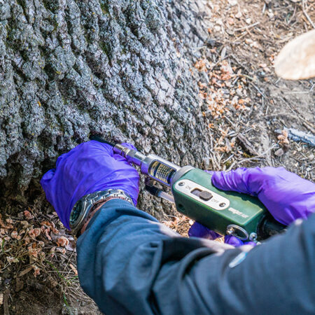 Close up of the Arborjet QUIK-jet Air in action