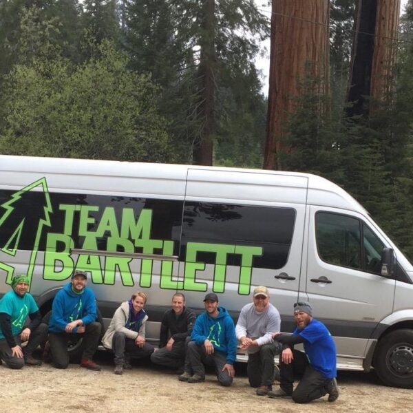 The climbing team, from left to right: Jason Kappen, Jake Carufel, Autumn Carufel, Rich Ellison, Wayne Ellison, Joe Aiken, Aaron Johns